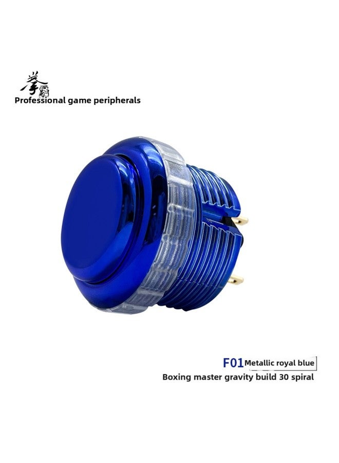 QANBA Boxing Gravity Spiral Plating Mute Mechanical Shaft Arcade on 30mm Spiral on Arcade Accessories-Product Color:F01 Metallic Royal Blue - Image 1