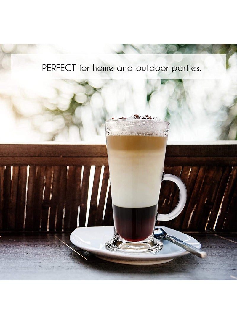 KHOLAD KHOLAD Irish Coffee Mugs with Handle Large Size Plain Glasses Set of 2 Tall Funnel Clear Glasses for Iced Cold Coffee Latte Cappuccino Hot Chocolate2 Chocolate Mug  - Image 5