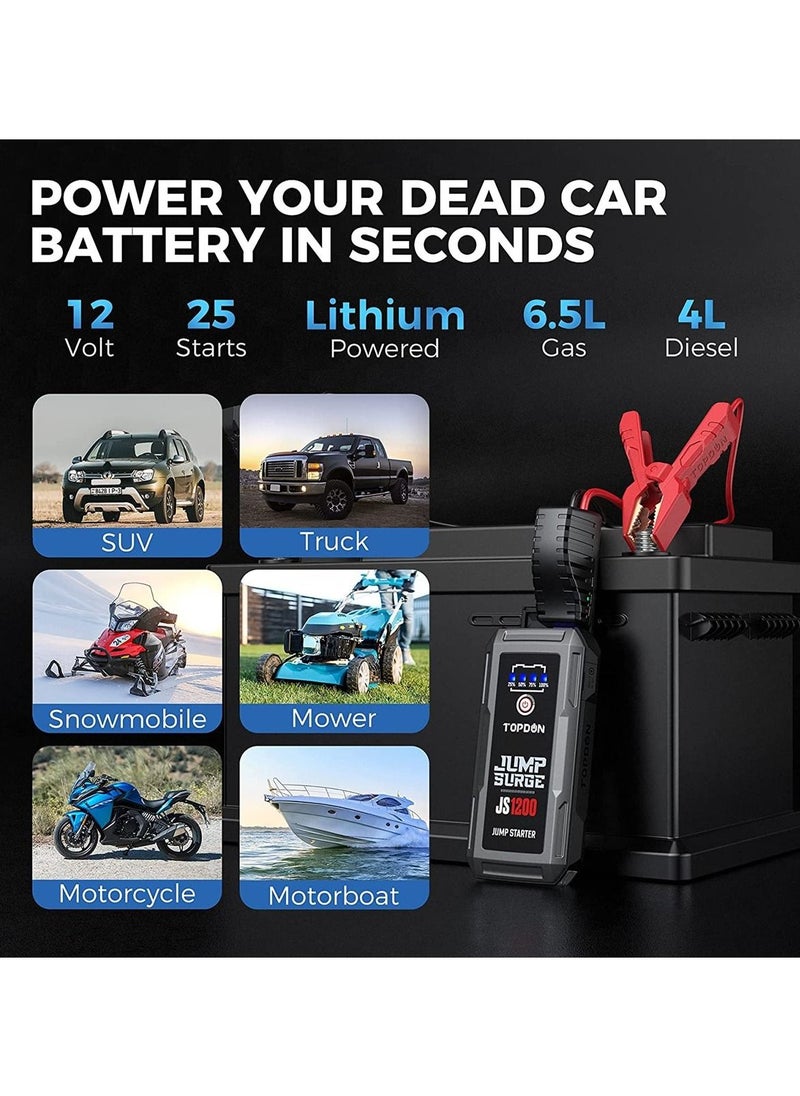 Topdon - JS1200 Jump Starter & Battery Booster Charger - Image 1