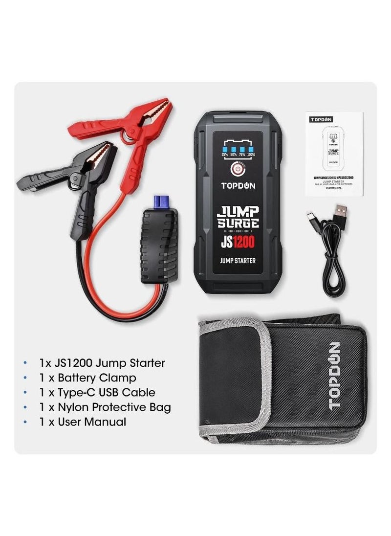 Topdon - JS1200 Jump Starter & Battery Booster Charger - Image 1