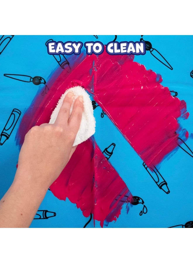 Ready 2 Learn Messy Mat | Protect Tables and Floors While Crafting | Washable High Chair Mat | Waterproof | Reusable and Lightweight | 60â€L x 60â€W - Image 4