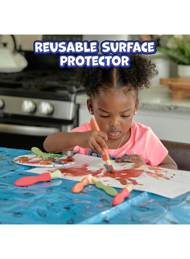 Ready 2 Learn Messy Mat | Protect Tables and Floors While Crafting | Washable High Chair Mat | Waterproof | Reusable and Lightweight | 60â€L x 60â€W - Image 3