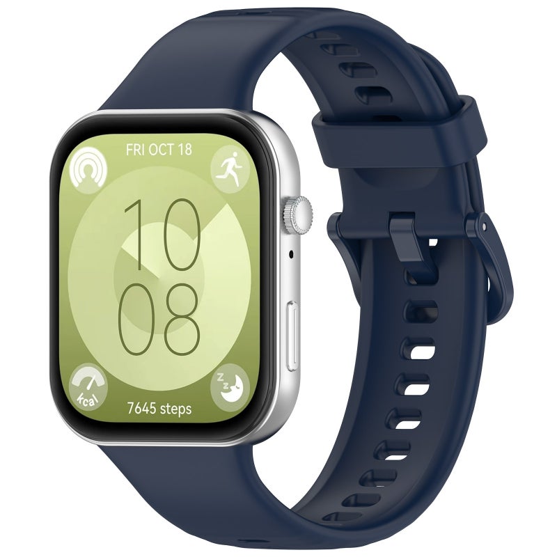 إيروريكس سوار ساعة هواوي واتش فيت 3 الرياضي المصنوع من السيليكون الملون (أزرق داكن) - Image 1