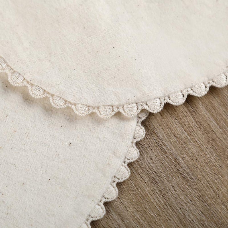 GZMM Baby Bib For Girls,Reversible Waterproof Handmade Natural Cotton Baby Drool Bib 0-12 months 2 Pack (off-white color, 0-12 months) - Image 4