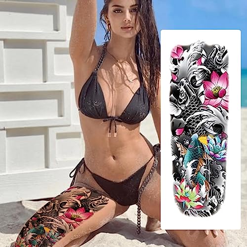MAYCREATE® 6 sheets Temporary Tattoos for Arm, Legs, Large Sleeve Tattoos Temporary Tattoo Stickers for Men Women, Theme Temporary Tattoo for Party, Club, Perform, Special Makeup - Image 2