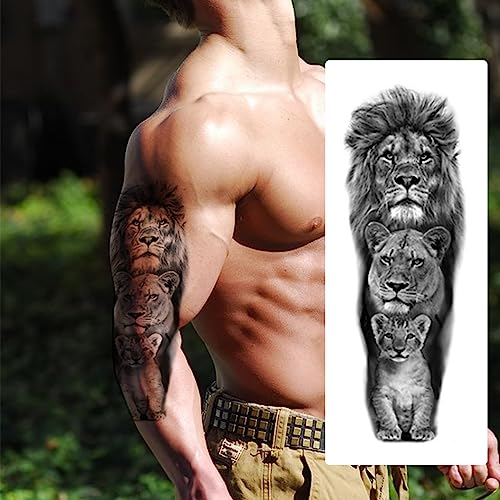 MAYCREATE® 6 sheets Temporary Tattoos for Arm, Legs, Large Sleeve Tattoos Temporary Tattoo Stickers for Men Women, Theme Temporary Tattoo for Party, Club, Perform, Special Makeup - Image 5
