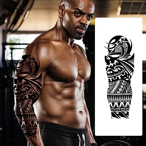 MAYCREATE® 6 sheets Temporary Tattoos for Arm, Legs, Large Sleeve Tattoos Temporary Tattoo Stickers for Men Women, Theme Temporary Tattoo for Party, Club, Perform, Special Makeup - Image 3