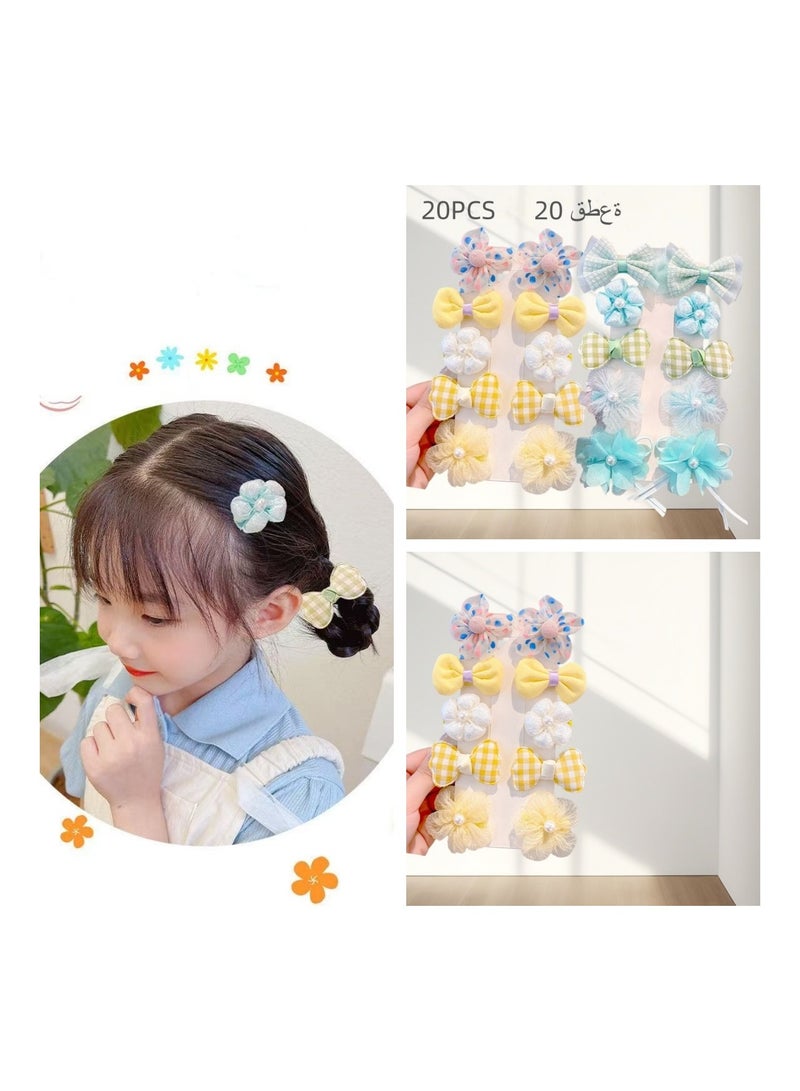 Kids Hair Clips ,20pcs Girls Hair Clips Flower Hair Ties with Bows Bow Hair Tie Kids Mini Hair Bows for Baby Girls Bow Hair Clips Tiny Small Flower Hair Clips Flower Clips Hair Bow Hair Clip Bow Clip Hair Bows Clips Hair Accessories - Image 1