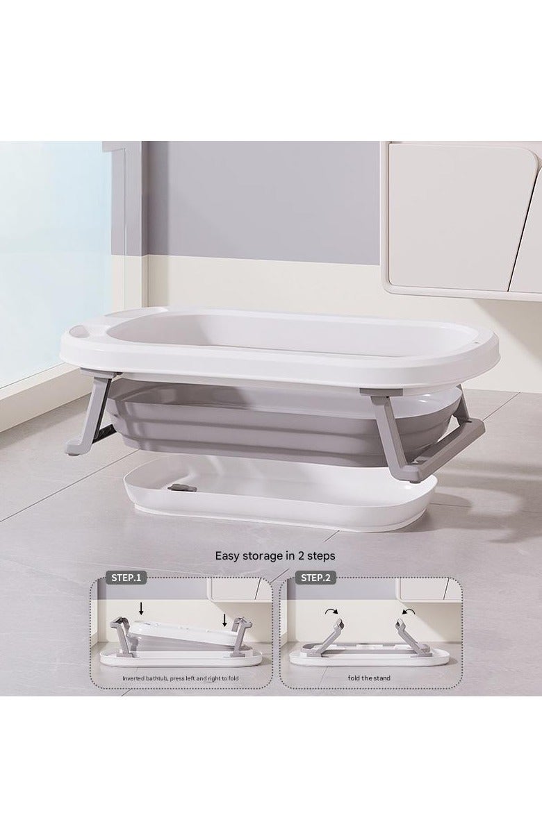 XiuWoo 7-Piece Anti-Slip Foldable Baby Bathtub Set,Safe Material,Save Space ,1 Bathtub, 1 Stand, 1 Scoop, 3 Washbasins, 1 Bucket - Image 3