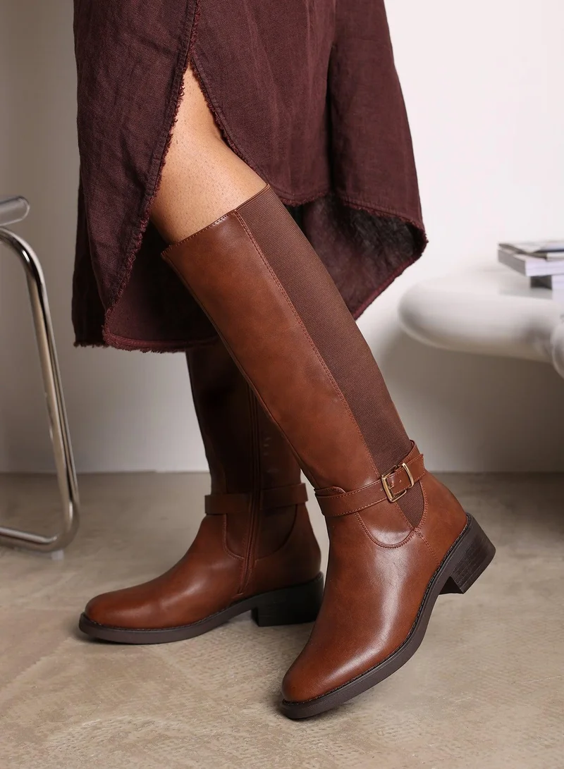 Where's That From 'Bode' Knee High Boots With Buckle Detail