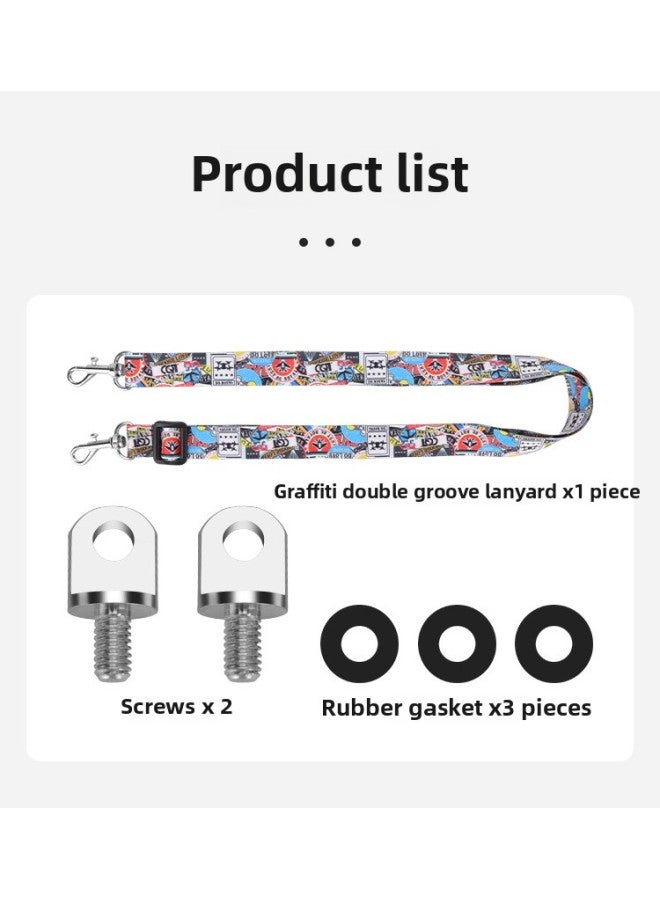 Suitable For DJI AIR3S With Screen Control RC2 Labor-saving Lanyard Tempered Film Hood Protective Cover Storage Bag-Color:Graffiti Lanyard Width 2.6cm-Specifications:For Air 3s With Screen Control Rc2 - Image 1