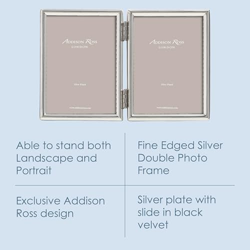 Addison Ross, Essentials Photo Frame, Silver Plate Double, 2 x 3 Inches - Image 2