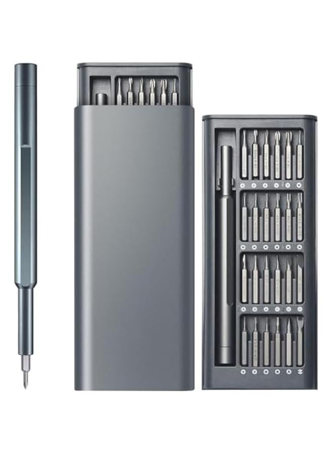 بي دبليو اس جاي اوا مجموعة مفكات راغي صغيرة دقيقة 24 في 1، مجموعة لقم مفك مغاطيسي مع مجموعة اصلاح حافظة م الالوميوم، ماسة للاستخدام في الاجزة الالكتروية والواتف الذكية والساعات والظارات والكميوتر وماك - Image 1