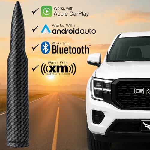 EcoAuto 50 Cal Badass Bullet Antenna® Fits Chevy Silverado & GMC Sierra Truck Accessories — Short Replacement Antenna for Trucks — Chevy Silverado 1500 Accessories — Ditch The Whip & Upgrade Your Truck - Image 2