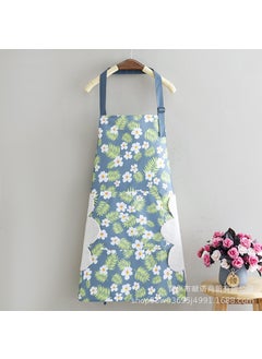 Stylish Waterproof Kitchen Apron for Men and Women Sling hand-wiping blue background flower Sling hand-wiping blue background flower