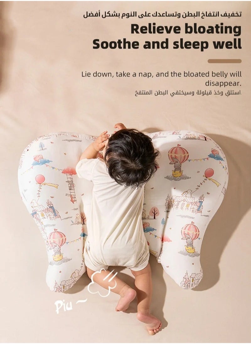 MIXDE Baby Nursing Pillow for Breastfeeding, Multifunctional Toddler Look Up and Lying Pillows, Anti vomit Milk Babies Crib Headrest for Newborn and Infant, 30 Degree Incline, Enlarged and Widened  - Image 4