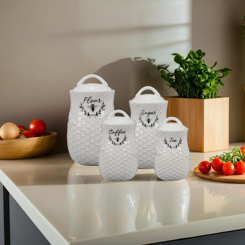 Young's Inc Ceramic Honey Bee Canisters, 4 pc/set - Image 2