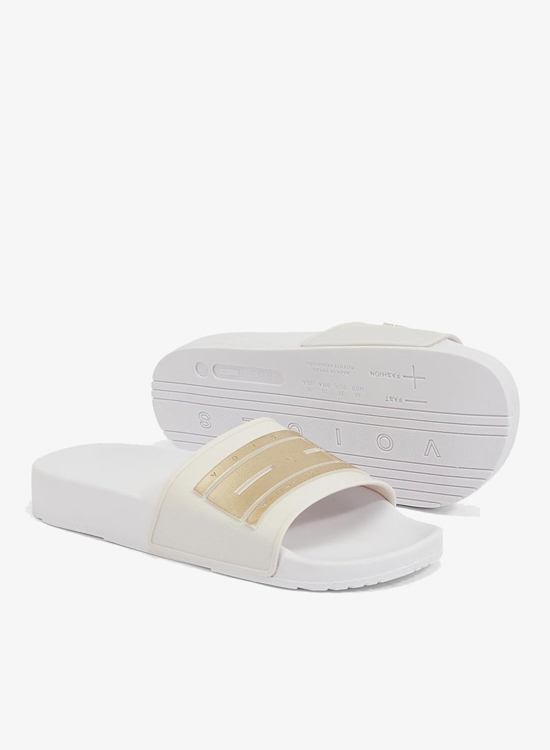 Voices Slide London Women'S Anti Slip Sole Single Strap Sandals - White - Image 3