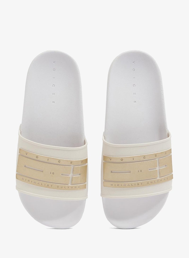 Voices Slide London Women'S Anti Slip Sole Single Strap Sandals - White - Image 4