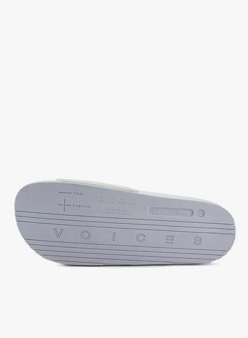 Voices White-Off White-Gold Slide London Women'S Anti Slip Sole Single Strap Sandals - White for Women | Best Price UAE