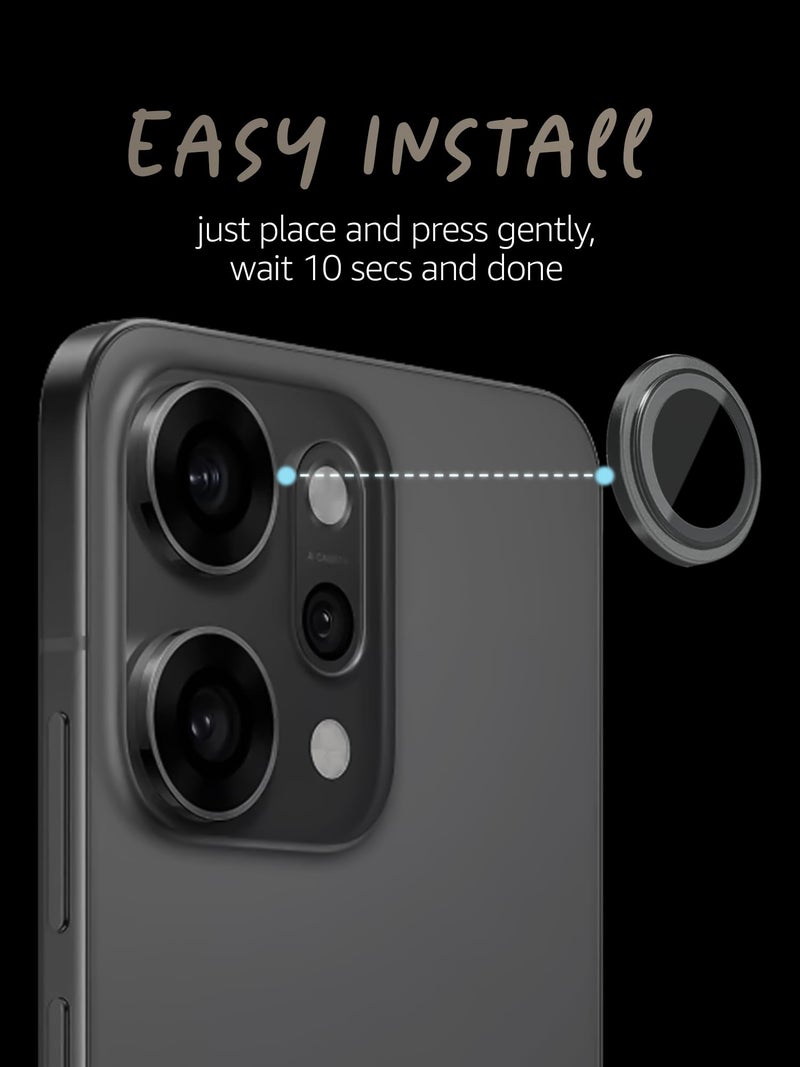Lensarmor Compatible with Oppo Reno 14 Pro Camera Lens Protector – Black (1 Pack) | Premium 9H Tempered Glass, Military-Grade Protection, Ultra-Clear & Case-Friendly Lens Guard - Image 4