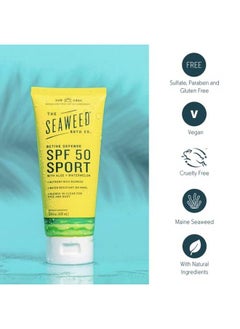 The Seaweed Bath Co. Active Defense Spf 50 Sport Broad Spectrum Sunscreen Cream 3.4 Ounce Nutrient Rich Seaweed Aloe Vegan Paraben Free  - Image 4