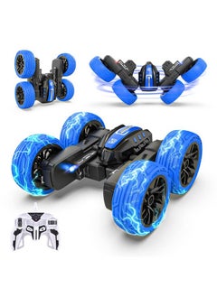 Remote Control Car - Double Sided Mini Rc Stunt Car, 360 Flips Rotating Rc Cars With Led Lights, 2.4Ghz Indoor/Outdoor All Terrain Rechargeable Electric Toy Cars
