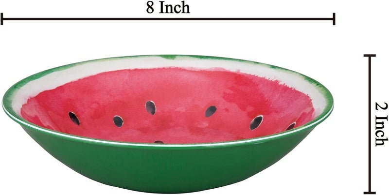 UPware Watermelon Melamine Bowl Set Round Bowls for Pasta Rice Soup and Salad BPAFree Dishwasher Safe ShatterProof Red 8 Inch Set of 6 - Image 3