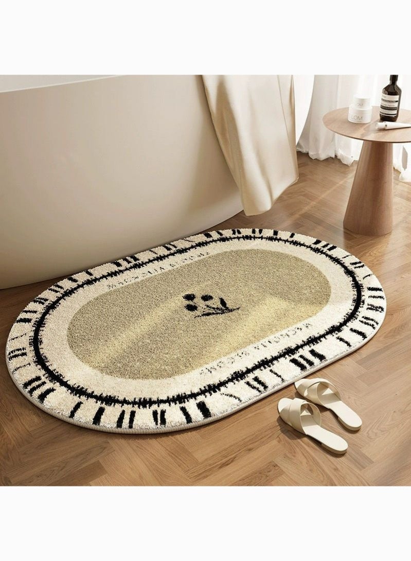 Bathroom Mat 40x60cm Dual-Side Non-Slip Washable Absorbent Soft Microfiber Bath Rug Machine Washable for Shower Floor - Image 1