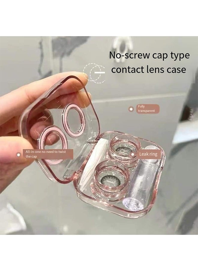 Generic 4PCS Contact Lens Care Case, Beauty Contact Lens Case, Contact Lens Storage and Soaking Case, Contact Lens Case with Tweezers, Wearing Rod, Bottle (Purple Pink Green Blue)  - Image 4