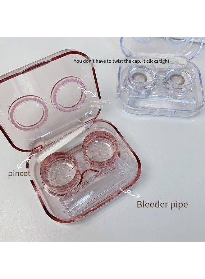 Generic 4PCS Contact Lens Care Case, Beauty Contact Lens Case, Contact Lens Storage and Soaking Case, Contact Lens Case with Tweezers, Wearing Rod, Bottle (Purple Pink Green Blue)  - Image 5