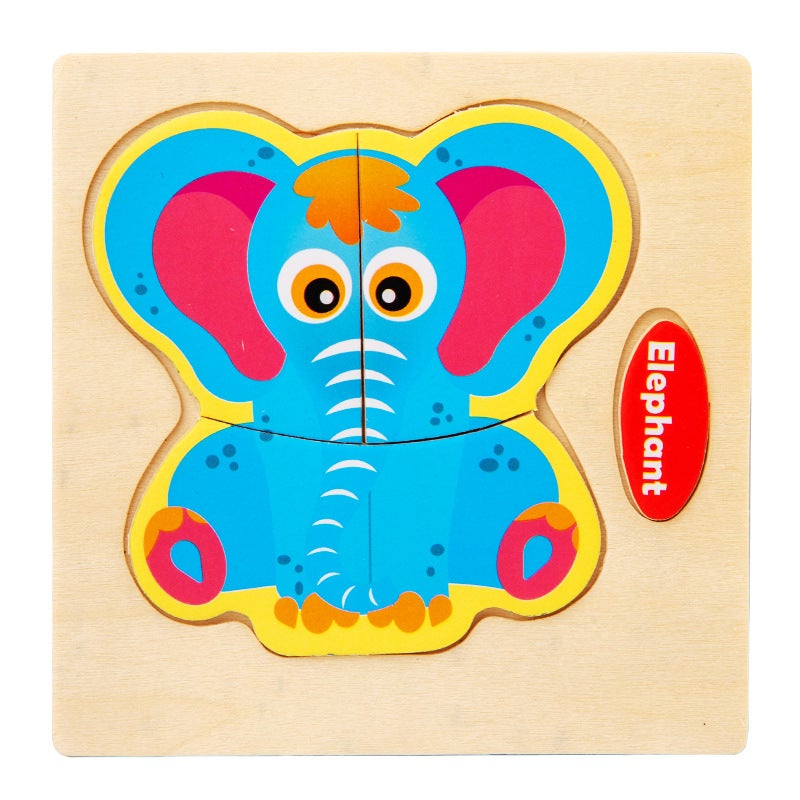 Kindergarten Children'S Toys Wooden Cartoon Creative Small Jigsaw Puzzle Puzzle Early Education Building Blocks Toys - Image 1