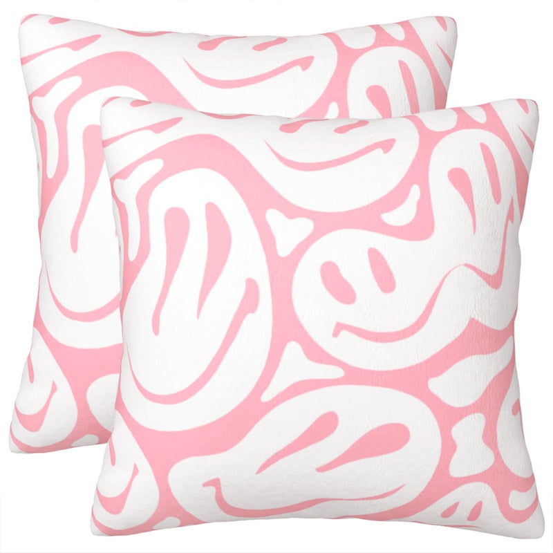 Pecfamly Pecfamly Pink Preppy Room Bedroom Decor Aesthetic Stuff for Teen Girls Bedroom Teenage It Girl Aesthetic Room Decor 18X18 Set of 2 No Inserts
