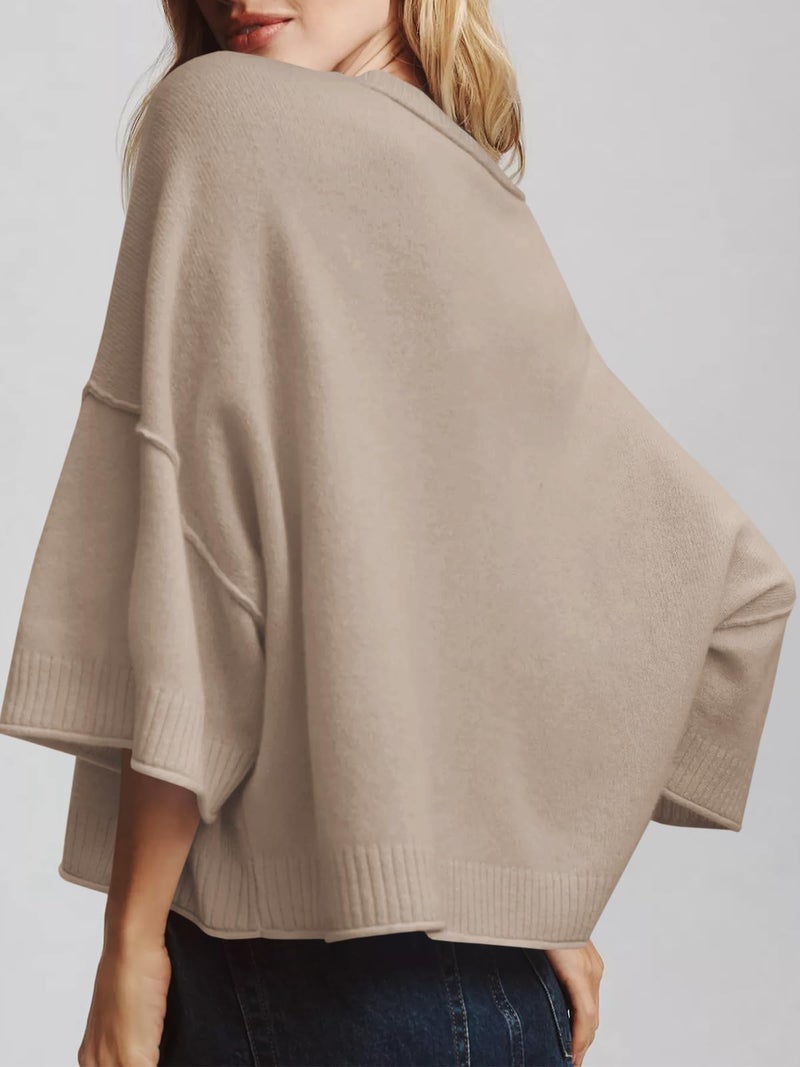 Saodimallsu Womens Short Sleeve Sweater Summer Oversized Cropped Sweaters Casual Crewneck Lightweight Knit Tops Khaki - Image 4