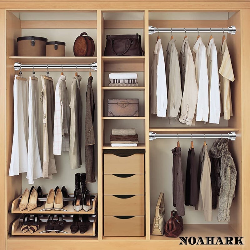 NOAHARK 304 Stainless Steel Curtain Rod | Reliable & Durable Wardrobe Pipes & Shower Rods for Home & Office | Anti-Rust Curtain Rod for Doors, Windows, & Showers (2 Pipes, 6 Feet) - Image 1