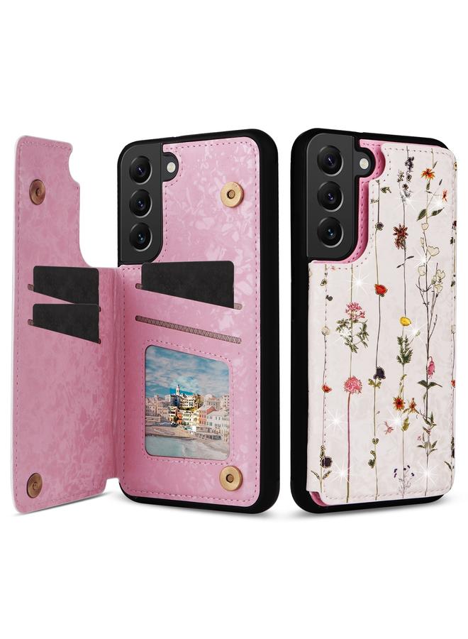 اس-توب جراب لهاتف Samsung Galaxy S22+ 5G مطبوع بمشبك مزدوج RFID مضاد للسرقة - Image 1