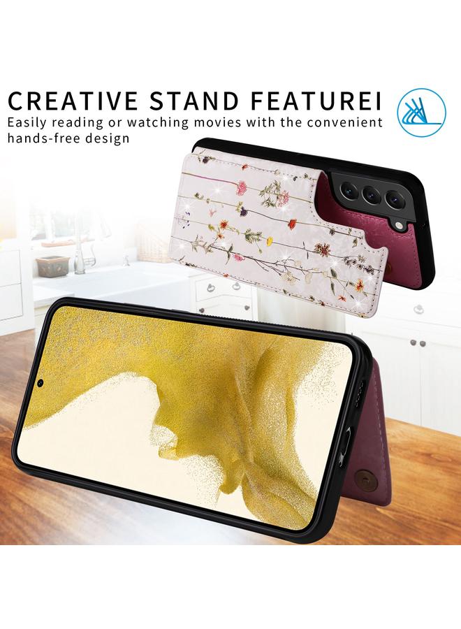 اس-توب جراب لهاتف Samsung Galaxy S22+ 5G مطبوع بمشبك مزدوج RFID مضاد للسرقة - Image 4