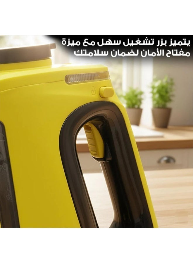 لنكوو جهاز تنظيف وتعقيم بالبخار عالي الضغط 1350 واط مع بخار مستمر بدون الحاجة للضغط المستمر على الزر وخزان مياه مزدوج آمن قابل لإعادة التعبئة أثناء التشغيل وتسخين سريع خلال 15 ثانية – منظف بخاري للكنب والمفروشات والزجاج والمطابخ والحمامات مع 9 ملحقات احترافية - Image 5