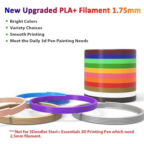 dikale 16-Color 320ft PLA 3D Pen Filament Refills - 1.75mm, Kids Safe, 250 Stencils eBook - for SCRIB3D P1 and MYNT3D Pens - Image 3