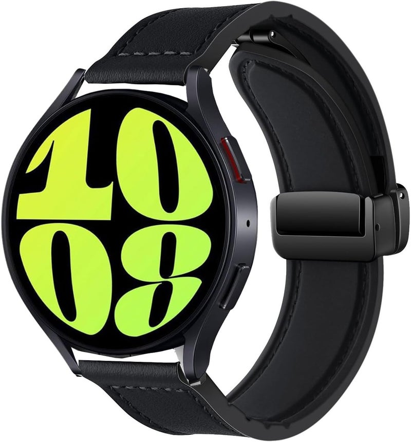 Newentor 20mm Leather Strap Compatible with Galaxy Watch 6 40/44mm/Watch 6 43/47mm/Galaxy Watch 5 Pro 45mm/Watch5 40/44mm/Watch 4 Replacement Band Compatible with Huawei GT2 GT3/42mm - Image 2