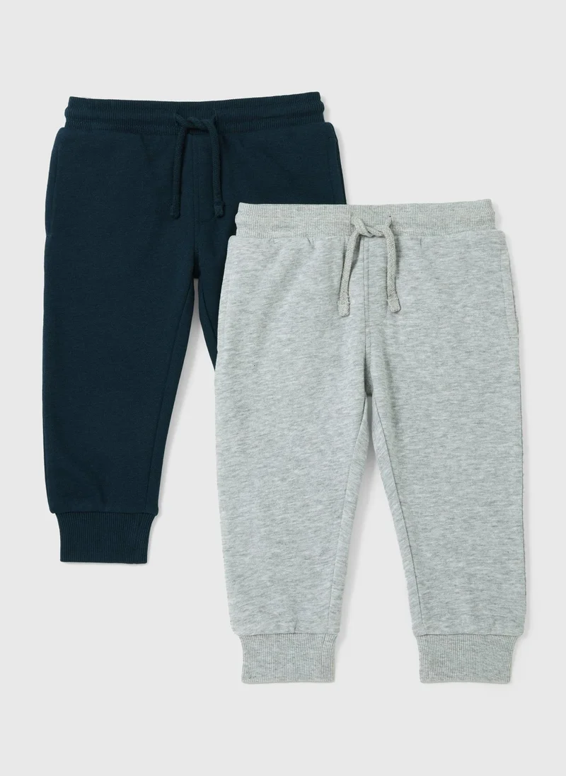 Matalan 2 Pack Boys Navy & Grey Joggers Set