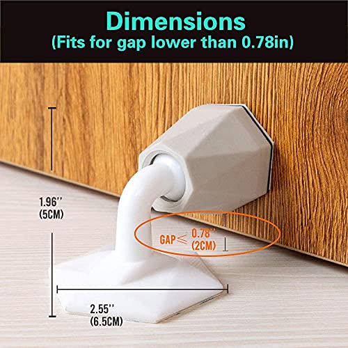 KolorFish Silicone Door Stopper Sound Absorption Drill-Free Door Holder for Bedroom Bathroom Kitchen Home Office White (Pack of 2) - Image 2