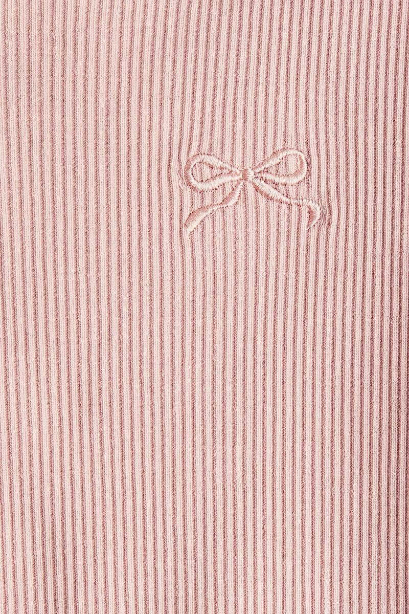 H&M Ribbed flutter-sleeved top