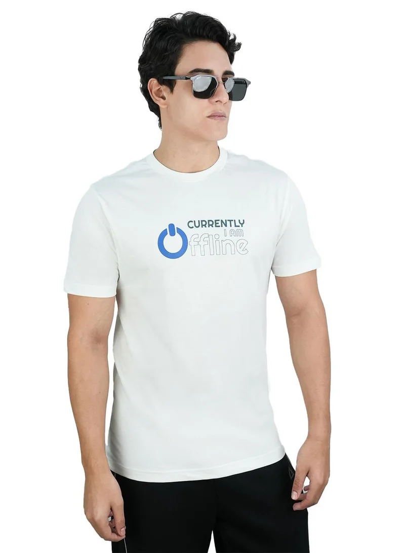 Men's Slim Fit Cotton Jersey Message Print Tee