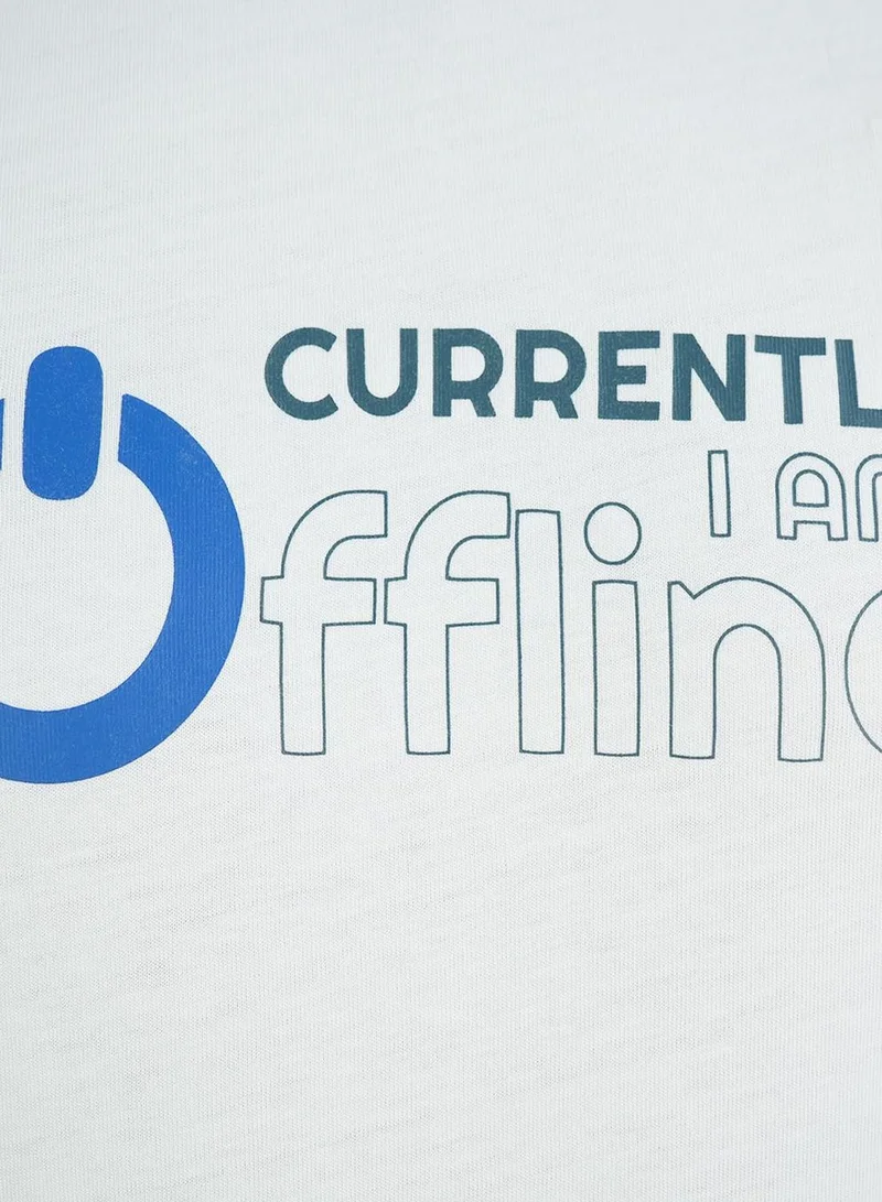 GIORDANO  Men's Slim Fit Cotton Jersey Message Print Tee for Men | Best Price UAE