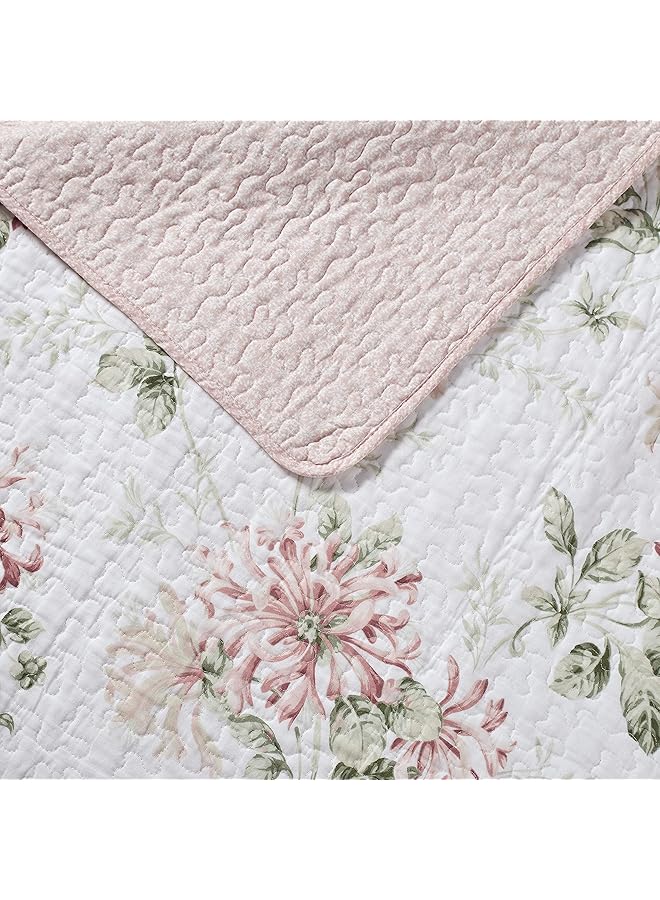 لورا أشلي طقم لحاف هوني ساكل باللون الوردي الباستيل مقاس كوين كامل - Image 4