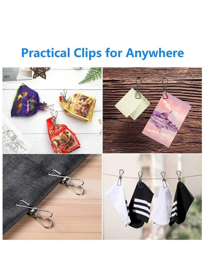 Clothes Pins Pegs, 20 Pieces Stainless Steel Windproof Laundry Hanging Wire Clips for Home Blanket Towel Clothes, 6.5cm/2.56 Inch (Silver) - Image 3