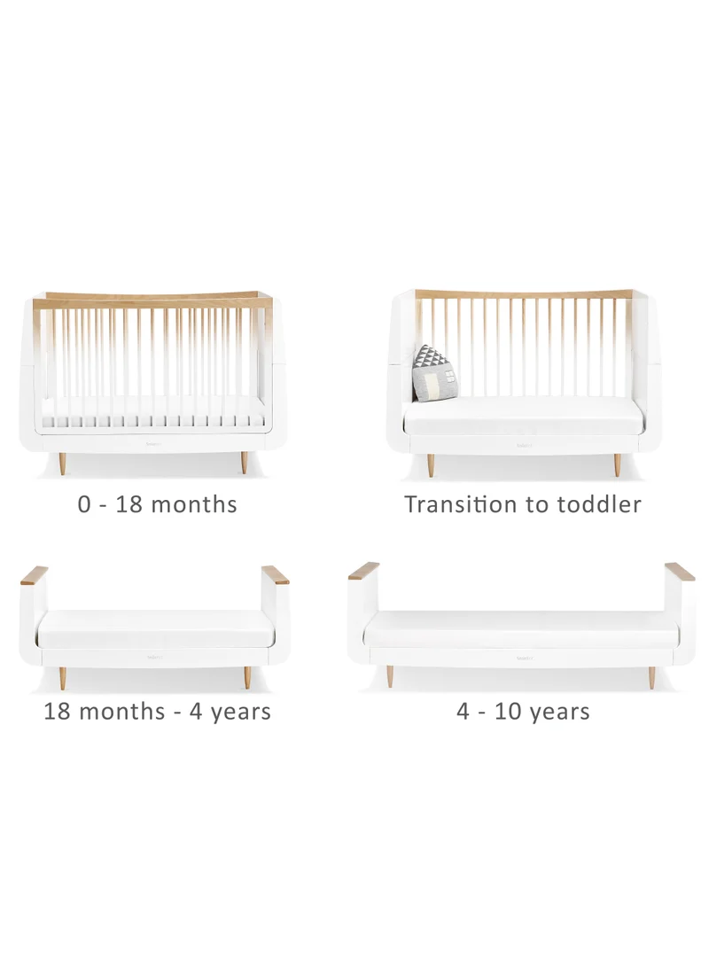 سنوز Kot Skandi Cot Bed For Infant And Baby/Kids/Toddler, Easily Convert To Toddler Bed, Made of Sustainably Sourced Wood, Suitable From 0 To 10 Years (W72 X L133Cm X H89Cm) - Natural