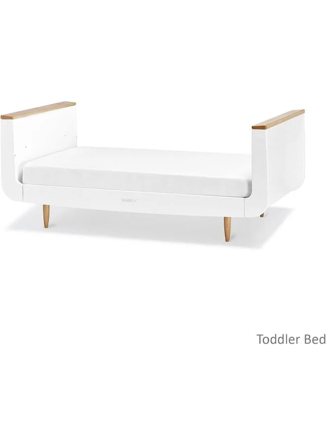 سنوز Kot Skandi Cot Bed For Infant And Baby/Kids/Toddler, Easily Convert To Toddler Bed, Made of Sustainably Sourced Wood, Suitable From 0 To 10 Years (W72 X L133Cm X H89Cm) - Natural