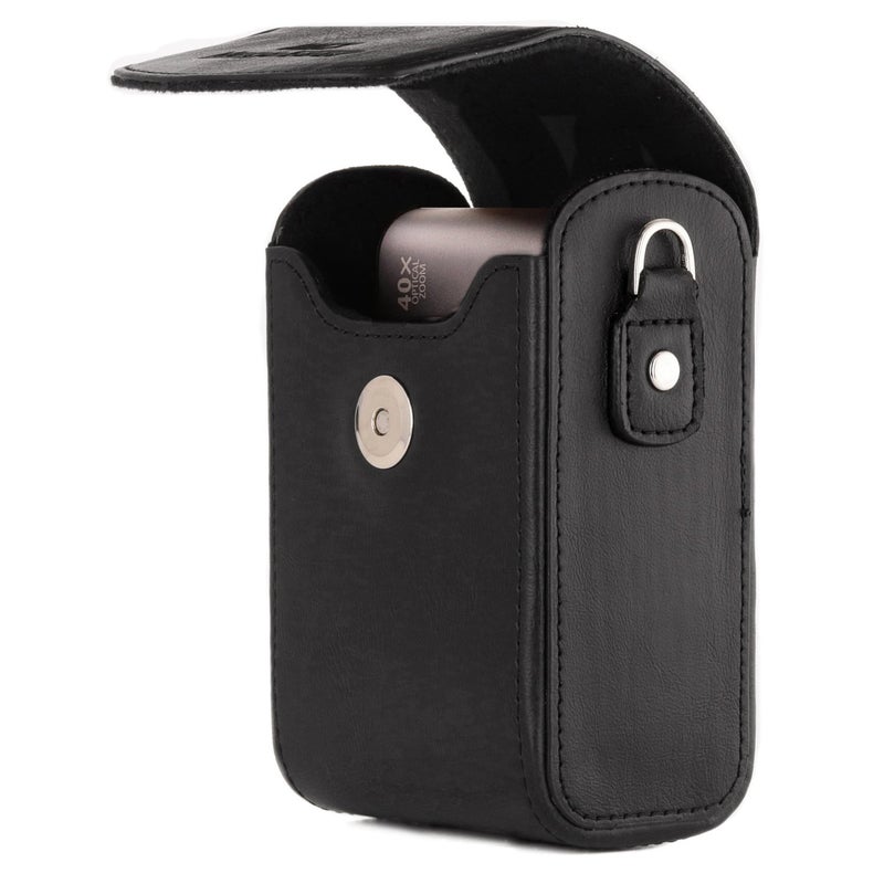 MegaGear MG766 Leather Camera Case with Strap compatible with Canon PowerShot G7 X Mark III, G7 X Mark II, G7 X - Black - Image 3